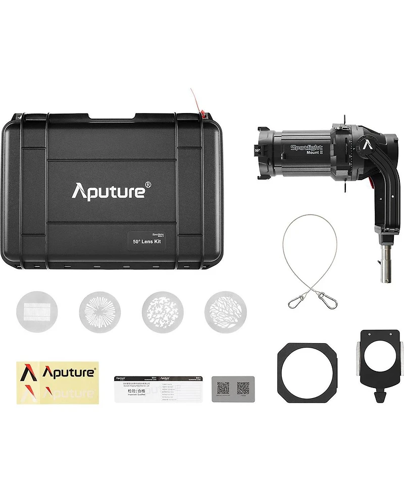 Aputure Spotlight Mount Ii Projection Lens Modifier Kit with 50 Degree Lens for Storm 400x and Storm 700x fixtures