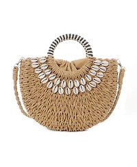 Adornia Women's Basket Arc Shell-Embroidered Handle Bag with Shoulder Strap