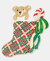 Holiday Lane Plaid Stocking Pin, Macy's Exclusive