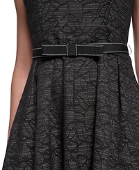 Karl Lagerfeld Paris Women's Crewneck Fit and Flare Dress