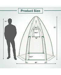 Gouun Portable Walk-In Mini Greenhouse with All-Weather Pe Cover