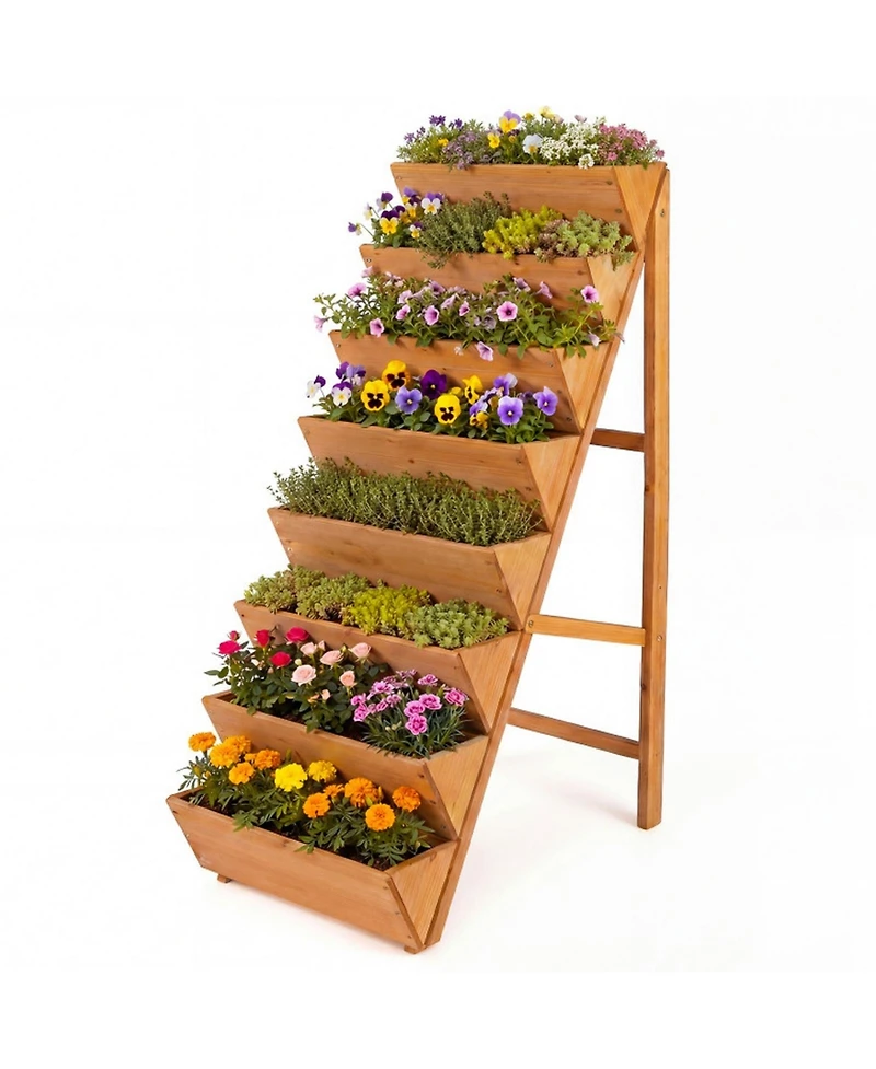 Gouun 8-Tier Vertical Wood Raised Garden Bed Planter with Legs
