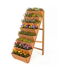 Gouun 8-Tier Vertical Wood Raised Garden Bed Planter with Legs