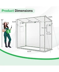Gouun Walk-in Portable Greenhouse with Roll-Up Zipper Door