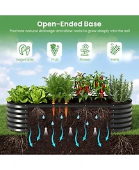 Gouun Outdoor Color Steel Raised Garden Bed with Greenhouse Cover Roll-Up Window