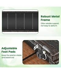 Gouun Set of 2 49 in Raised Garden Bed with Trellis and Wicker Planter Box
