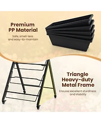 Gouun 5-Tier Vertical Raised Garden Bed with Wheels for Backyard Gardening