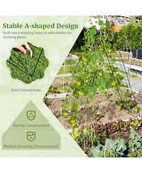 Gouun A-Frame Garden Trellis Set with Ground Stakes Cable Ties and Connectors