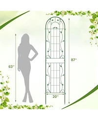 Gouun 86.5-Inch Metal Garden Trellis for Climbing Plants, Set of 2