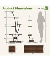 Gouun 8-Tier Indoor Plant Stand with Led Grow Lights