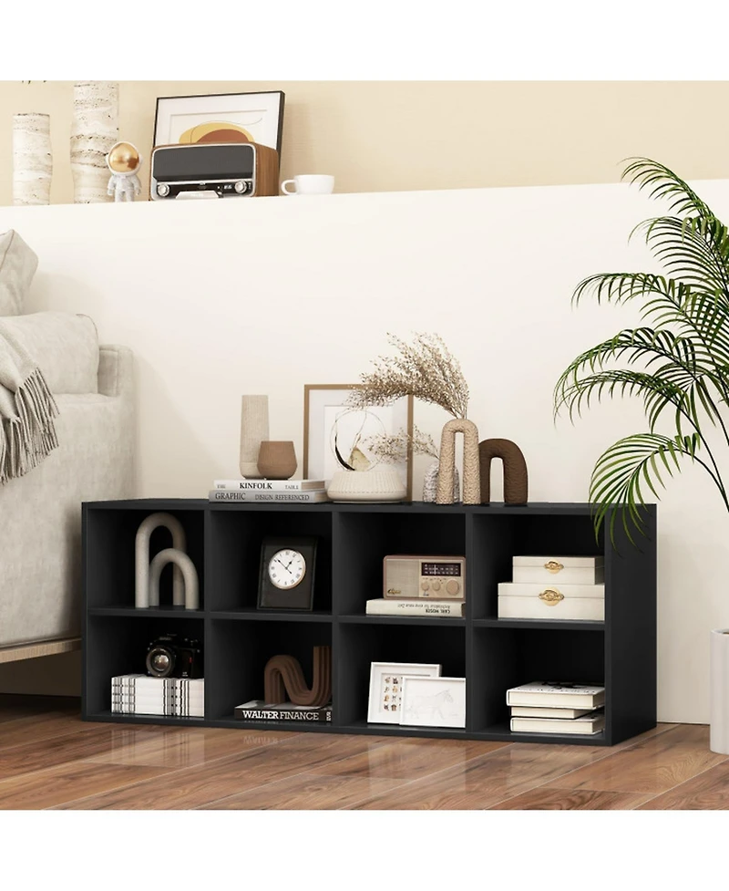 Gouun 8-Cubby Shoe Organizer Storage Bench 500 lbs Entryway Cabinet