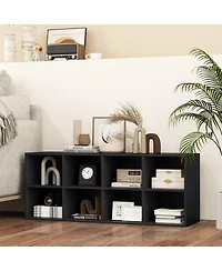 Gouun 8-Cubby Shoe Organizer Storage Bench 500 lbs Entryway Cabinet