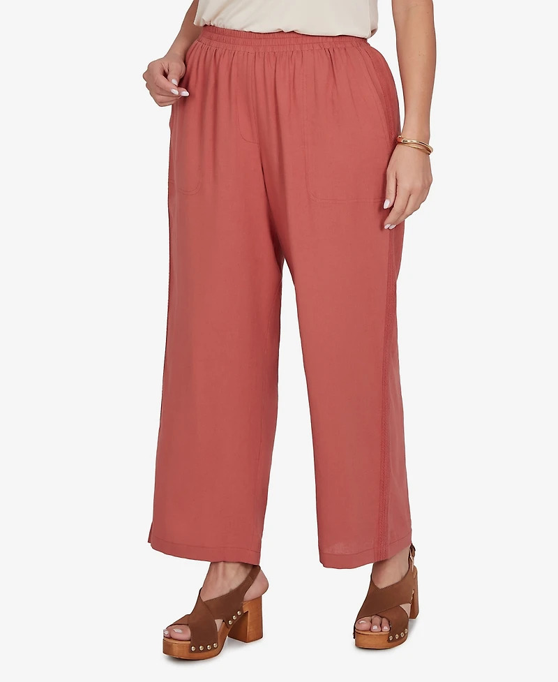 Ruby Rd. Plus Lace Trim Lightweight Pull-On Pants