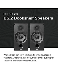 Elac B6.2 Debut Series Two Way 120 Watt Bookshelf Speakers (Pair)