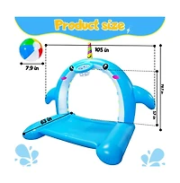 Aofar Inflatable Whale Sprinkler Splash Pad Basketball Led