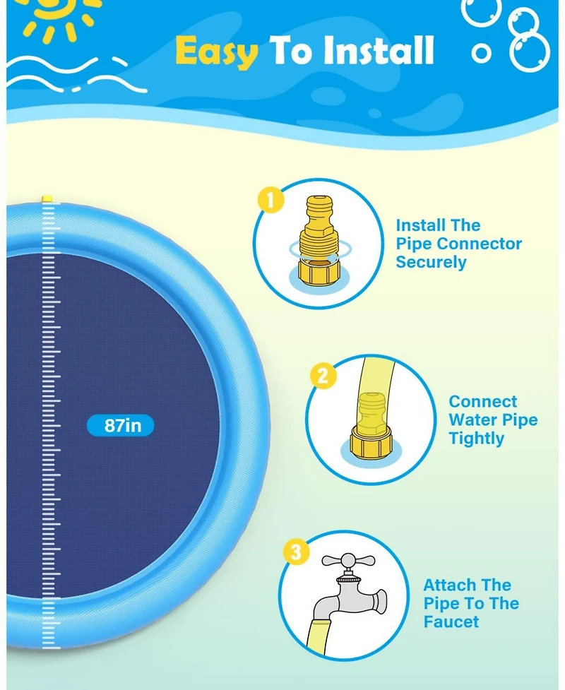 Aofar Dog Splash Pad Anti-slip Pool Sprinkler