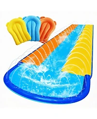 Aofar Water Slip Slide 3 Lane Sprinkler Bodyboards Pvc Outdoor Play