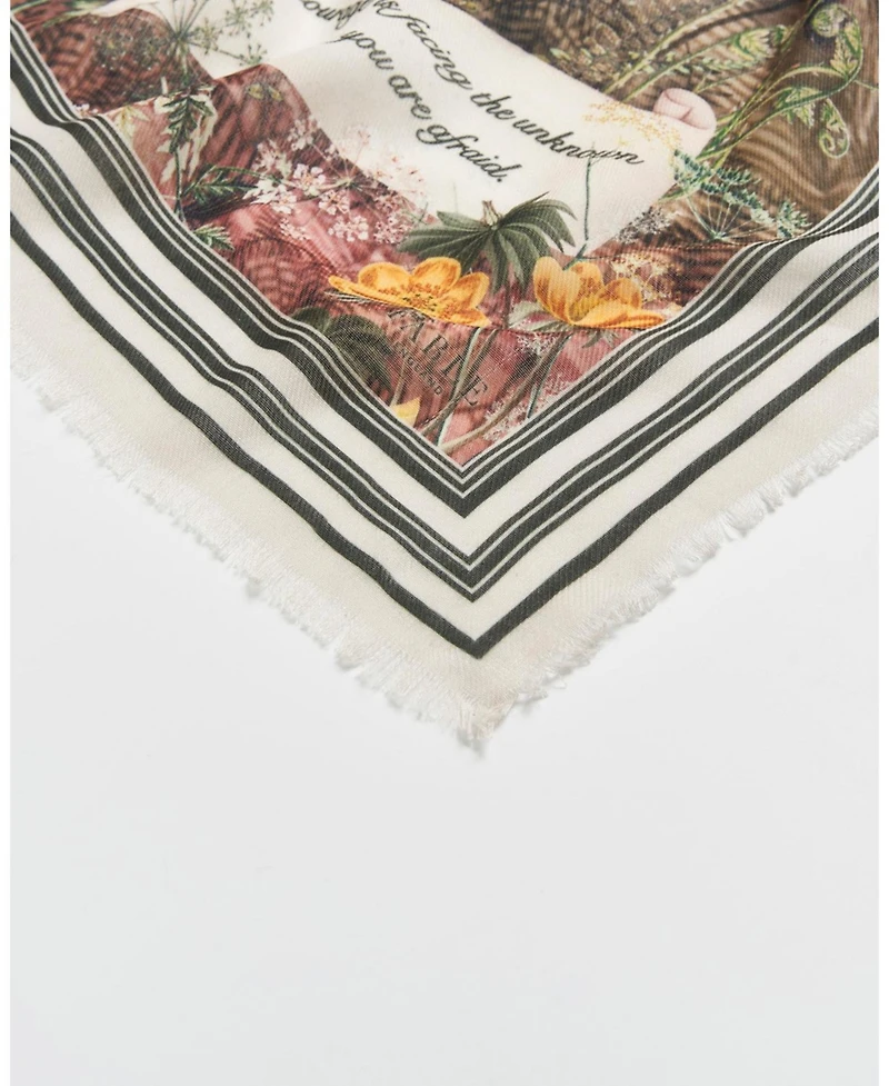 Fable England Women's Taupe Woodland Tales Long Scarf