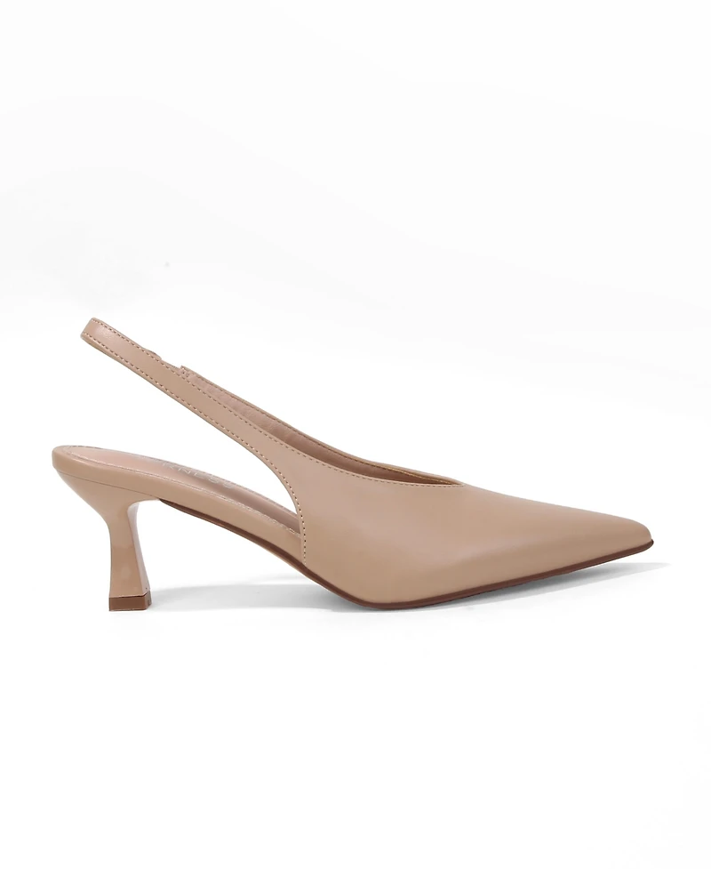 Berness Women's Circe Pointed Toe Slingback Kitten Heels