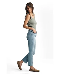 Mavi Jeans Women's Anika Mid Rise Cropped Flare Lt Brushed Flex Blue