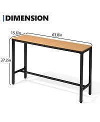 Pellebant Patio Outdoor Bar Table Counter Height Rectangle