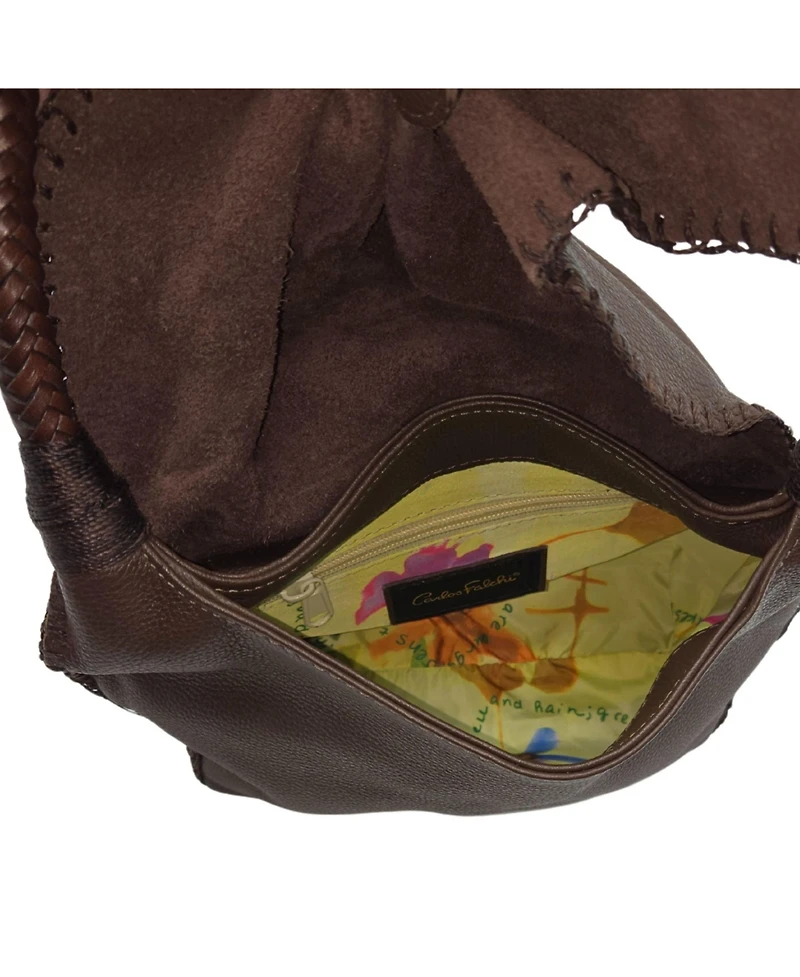 Carlos Falchi Shoulder Butterfly Leather Bag