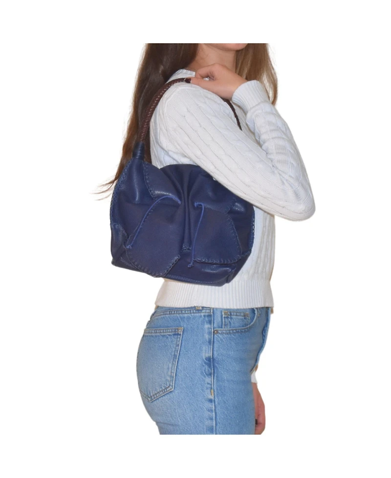 Carlos Falchi Shoulder Butterfly Leather Bag