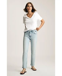 Mavi Jeans Women's New York High Rise Straight Leg Lt Brushed Classic Blue