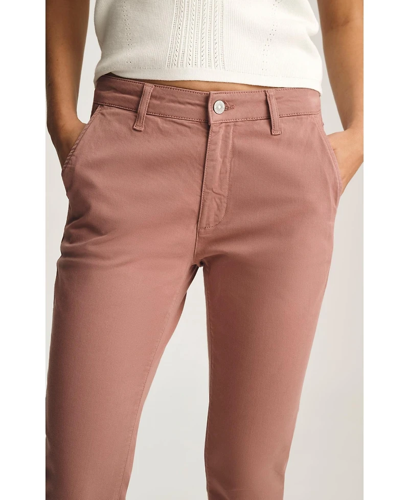 Mavi Jeans Women's Kathleen Mid Rise Boyfriend Chino Old Magenta Twill