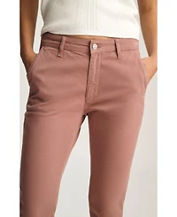 Mavi Jeans Women's Kathleen Mid Rise Boyfriend Chino Old Magenta Twill