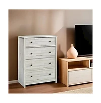 Starlight Canyon Home White 4-Drawer Bedroom Chest for Clothing Storage with Easy Setup Design