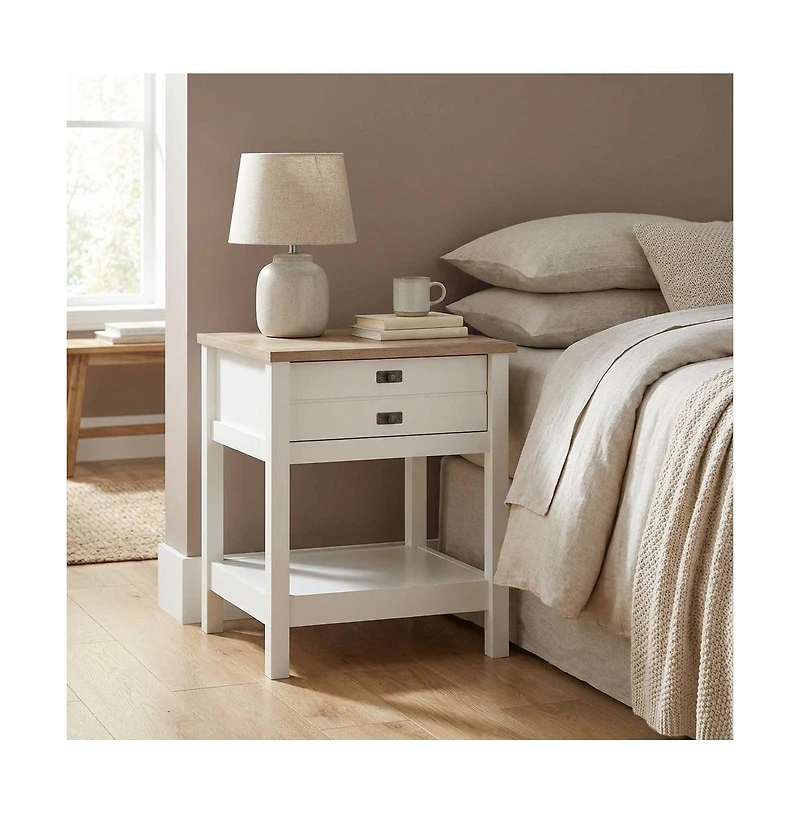 Starlight Canyon Home Soft Finish Nightstand with Coastal Cottage and Modern Farmhouse Style