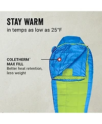 Coleman Kompact Lightweight 25 Fahrenheit Sleeping Bag for Camping and Hiking