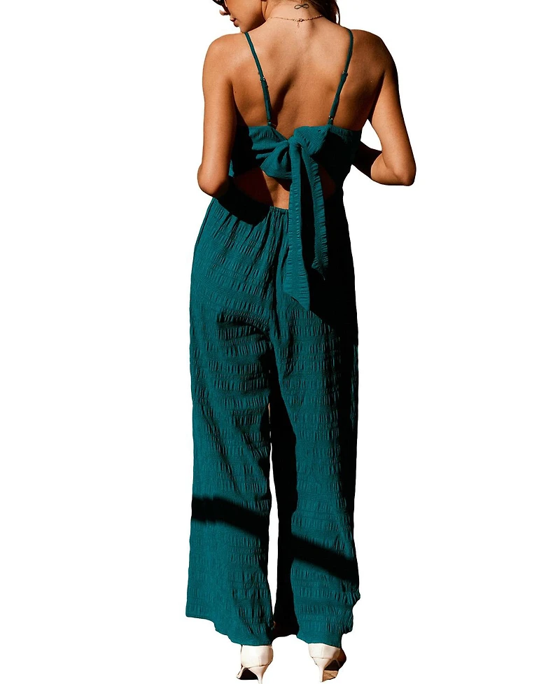 Cupshe Women's V-Neck Smocked Jumpsuit