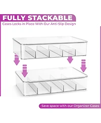 Sorbus Stackable Storage Case with Hinged Lid