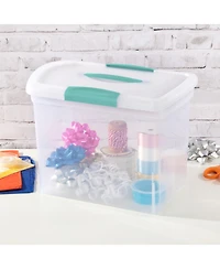 Sterilite Large Nesting ShowOffs Clear File Box with Handle and Latches, (12 Pack)