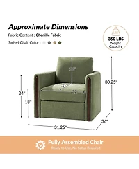 Hulala Home Verdino Modern Down-filled Solid Wood Swivel Barrel Chair