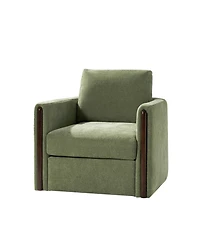 Hulala Home Verdino Modern Down-filled Solid Wood Swivel Barrel Chair