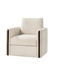 Hulala Home Verdino Modern Down-filled Solid Wood Swivel Barrel Chair
