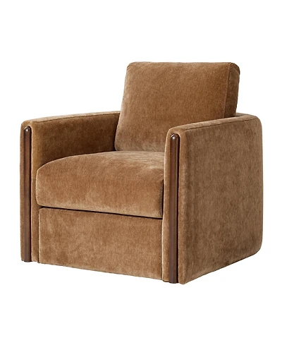 Hulala Home Verdino Modern Down-filled Solid Wood Swivel Barrel Chair