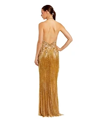 Mac Duggal Women's Embellished Halter Gown with Fringe Slit