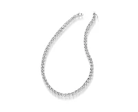 Genevive Elegant White Gold Plated 5MM Round Cz Tennis Necklace