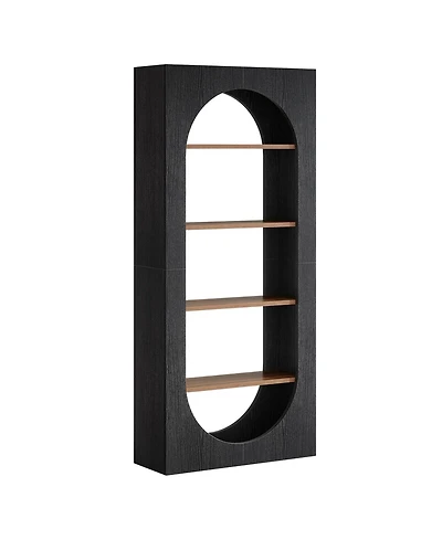 Slickblue Freestanding 5 Shelf Arched Bookcase Storage Organizer Unit