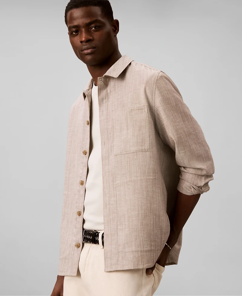 Calvin Klein Men's Linen Blend Overshirt