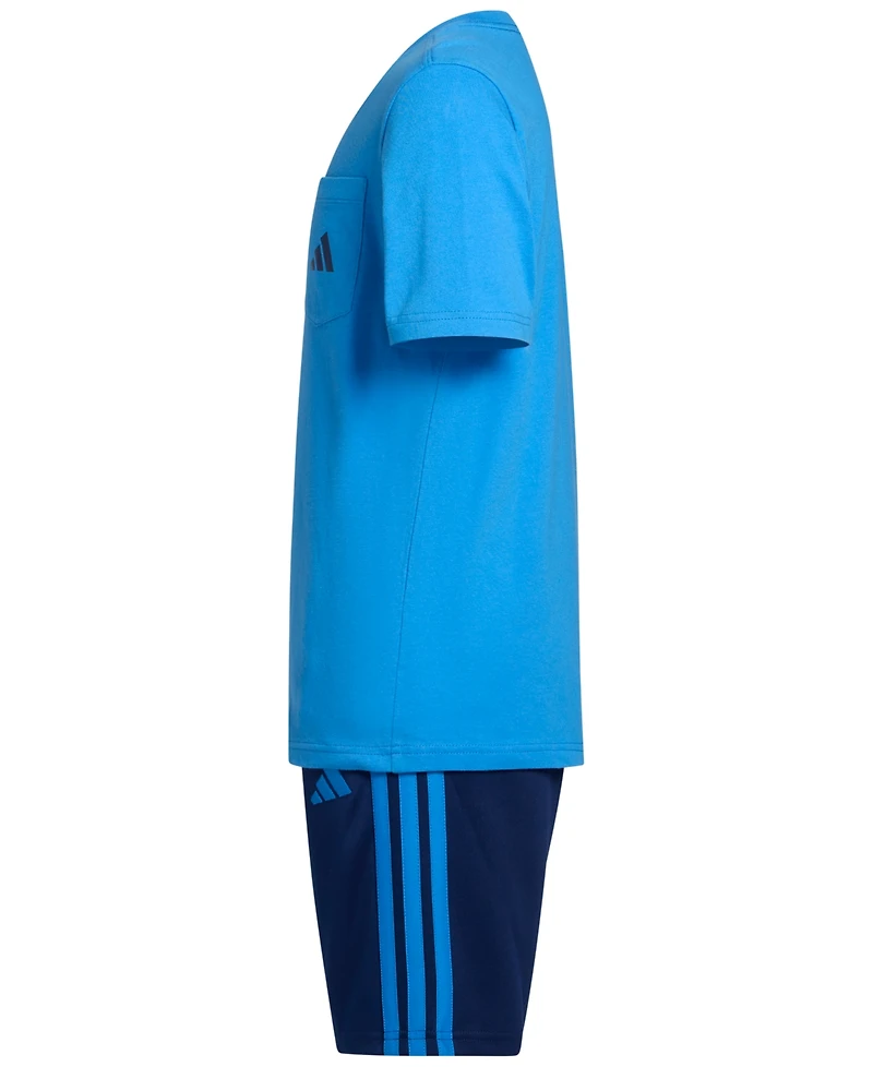 adidas Boys' 8-16 Short-Sleeve T-Shirt and Shorts, 2-Piece Set