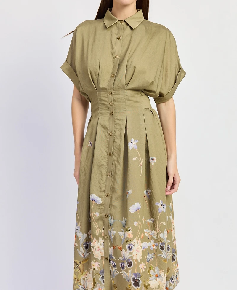 En Saison Women's Yvette Short-Sleeve Midi Dress