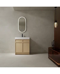 Sillysis 30 Inch Bathroom Vanity with Resin Sink, Soft Close Doors, Adjustable Shelf, Ample Storage for Modern Bathrooms