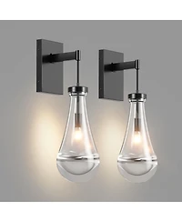 Midola Wall Sconces Set of Two, Dimmable Raindrop Wall Lighting, Modern Bathroom Sconces Wall Lamps Vanity Lighting for Living Room