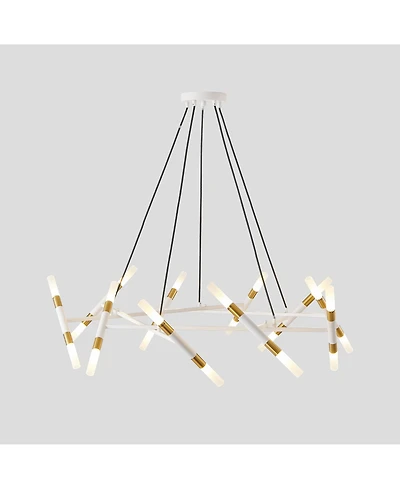 Midola 41" Modern Chandelier Light Fixture, Branch Design with Frosted Tubes, Cords, Adjustable Height Pendant Light