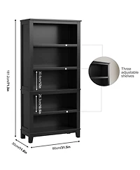 homfan 71 Inch Modern 5-Tier Wooden Bookcase with Adjustable Shelves, Freestanding Large Storage Organizer for Apartments, Office, Bedroom